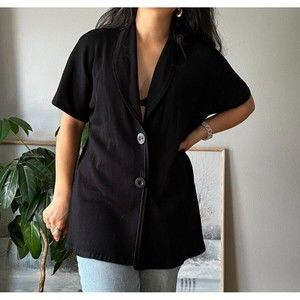 Exclusively Misook Cardigan Womens  Black Minimalist Capsule‎ Short Sleeve XL
